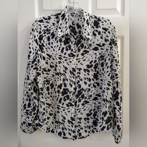Allison Taylor Monochrome Animal Print Top